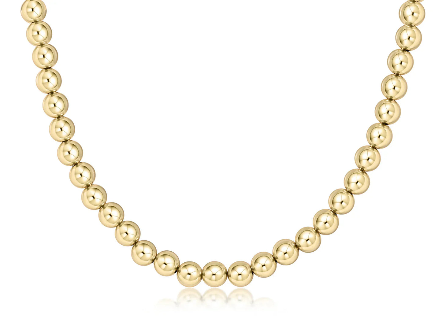 17" 8MM CLASSIC GOLD BEAD NECKLACE
