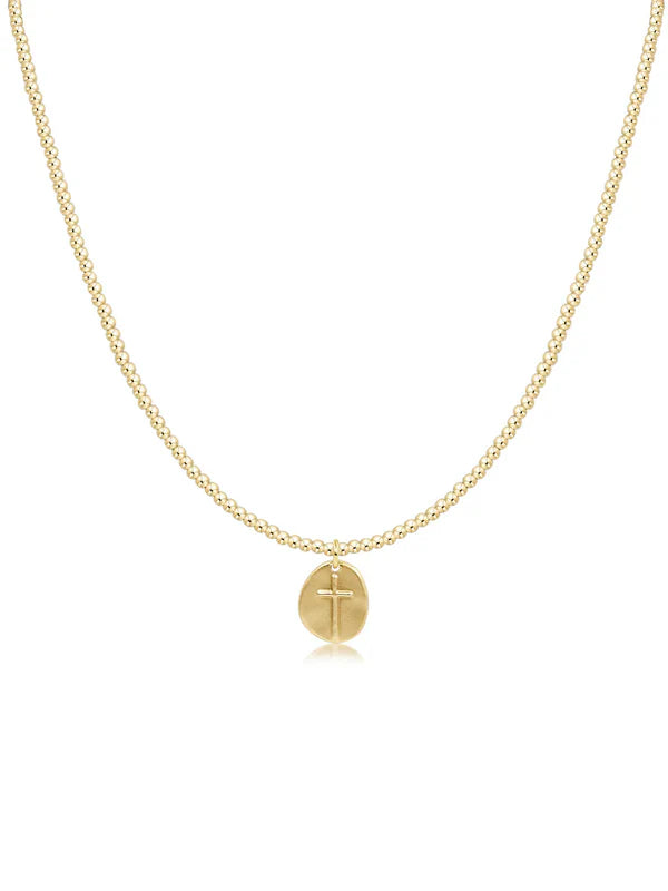 17" 2MM INSPIRE CHARM GOLD NECKLACE