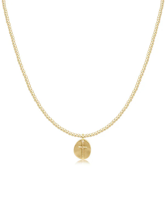 17" 2MM INSPIRE CHARM GOLD NECKLACE