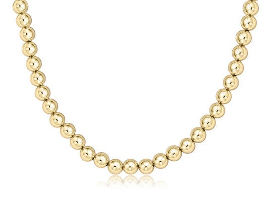 17" 8MM CLASSIC GOLD BEAD NECKLACE